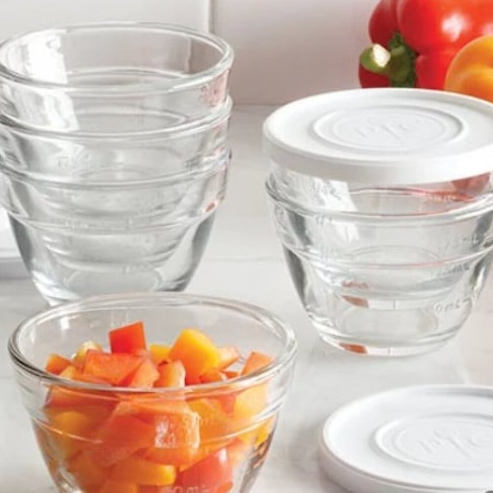 NIB Pampered Chef 1 Cup Prep Mixing Bowl Set of 6 with Lids #1825 - Fast Ship!